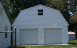 24x24 Gambrel roof custom garage from barn plans