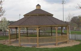 Gazebo 60x30 stained wood with overhang