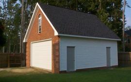 24x24 Custom Garage with brick façade