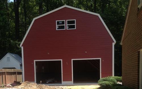 Barn style 14 foot walls with colored siding