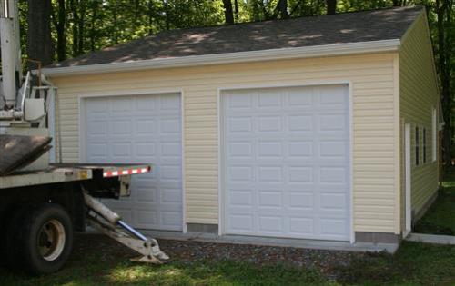 Garage Shed Roof Style Garage with one Service Door