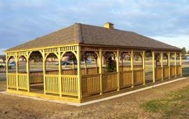 Gazebo 40x60 wood stained hip roof